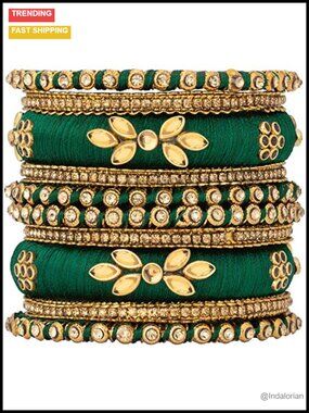 Handcrafted Silk Thread Bangle Set Traditional Indian Wedding Jewelry Gift